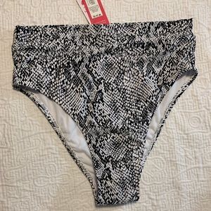 High leg high waist python bikini bottoms